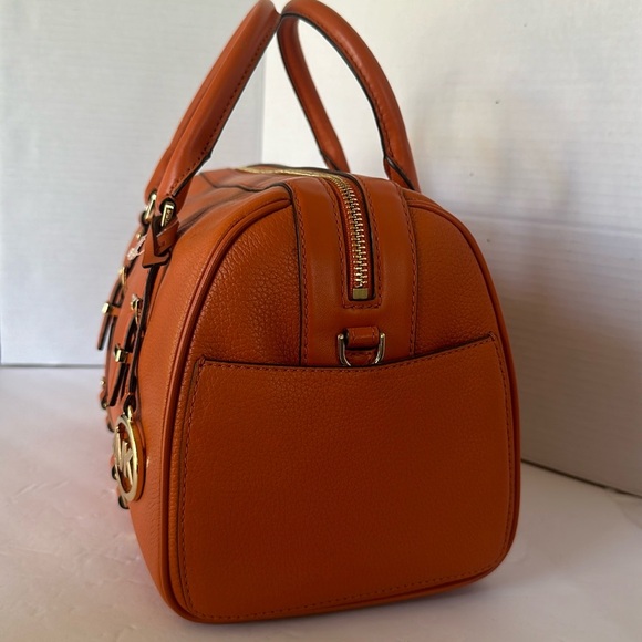 Michael Kors Bedford Legacy Brandy Leather Dome Satchel Crossbody Bag - Picture 5 of 11